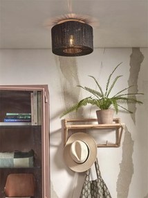 Plafoniera eco din iuta Iguazu S straight 30cm, negru