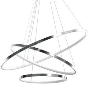 Lustră LED pe cablu HOOP LED/93W/230V d. 80 cm 4000K crom lucios