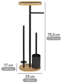 Suport pentru hârtie igienică negru/în culoare naturală din oțel Pomarolo – Wenko