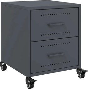 vidaXL Noptieră, antracit, 36x39x43,5 cm, oțel