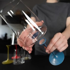 Set de 2 pahare de cristal pentru vin roșu Trebonn SplitGlass 2025110, 450 ml, Ø9.2x10.5 cm, Sistem modular, Negru