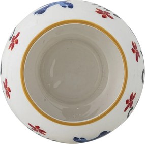 Set 4 boluri din ceramică artizanală, pictate manual cu motive florale și inscripții mediteraneene, multicolor, 13×9 cm, „Lindsay"