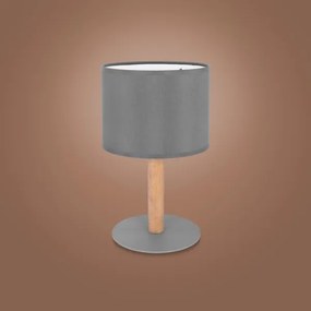 Lampă de masă DEVA 1xE27/15W/230V gri/lemn