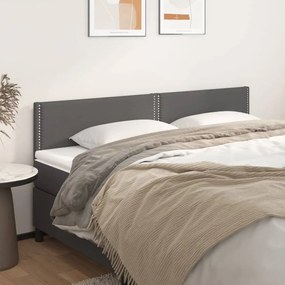 345996 vidaXL Tăblii de pat, 2 buc, gri, 100x5x78/88 cm, piele ecologică