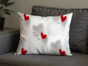 Set 2 bucati huse decorative pentru perna din microfibra HEARTIZIA 50x70 cm, gri deschis