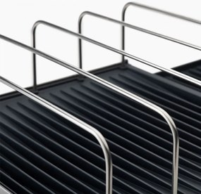 Uscător de vase Joseph Joseph 851690, Extensibil, Scurgere, Compartiment pentru cuțite, Pliabil, Gri închis/inox