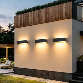 Brilagi - Aplica LED de exterior DONNANI, 12W, 230V, 30 cm, negru, IP44