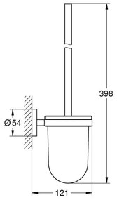 Perie cu suport pentru vasul de toaleta Grohe Essentials antracit periat Hard Graphite Antracit periat