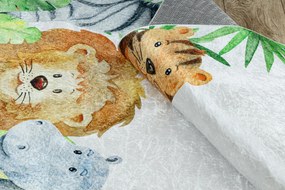 BAMBINO 54090 covor lavabil Animale, Africa pentru copii anti-alunecare - alb / verde