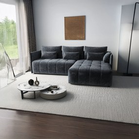 Colțar extensibil dumonde cu ladă de depozitare si sezut confortabil din spuma high-density, Malta Euphoria Grafit II 235x185 cm