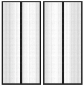 vidaXL Perdea de ușă anti-insecte cu magnet, 2 buc., negru, 220x110 cm