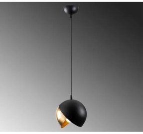 Lustră pe cablu BERCESTE 1xE27/40W/230V neagră/aurie