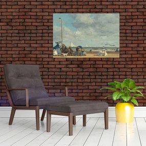 Tablou - Eugène Boudin, Beach  at Trouville, reproducere (90x60 cm)