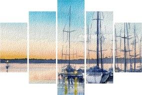 Tablou - Plimbare cu barca, aquarel (150x105 cm)