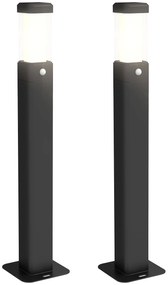 Outsunny Set de 2 lampi de exterior, stalpi luminoase LED, Etanche IP65, Lumina pentru alei si drumuri, negru | Aosom Romania