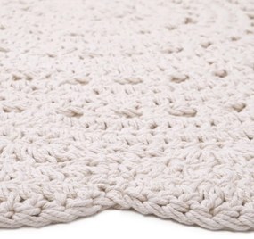 Covor croșetat manual din bumbac Nattiot Alma, ø 120 cm, alb