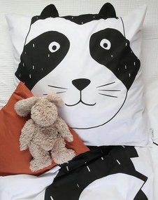 Lenjerie de pat din bumbac pentru patut RACCOON negru-alb Dimensiune lenjerie de pat: 40 x 60 cm | 100 x 135 cm