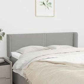 vidaXL Tăblie de pat cu aripioare gri deschis 147x16x78/88 cm textil