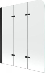 Mexen Felix paravan cadă cu 3 panouri 120 x 140 cm, transparent, negru - 890-120-003-70-00