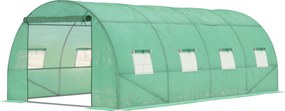 Outsunny Seră cu folie, seră walk-in, tunel din folie, seră, plastic, oțel, verde | Aosom Romania