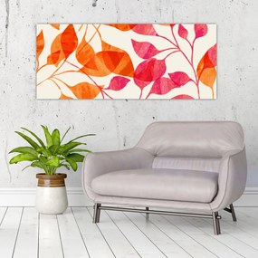 Tablou - Frunze portocalii (120x50 cm)