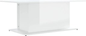 vidaXL Măsuță de cafea, alb extralucios, 102x55,5x40cm, lemn prelucrat
