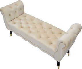 Bancă crem cu tapițerie din catifea Paris – Mauro Ferretti