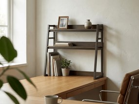 Raft de birou VERTEX 90x95 cm, negru / decor nuc