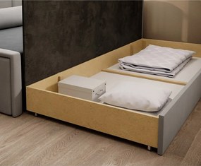 Canapea gri extensibilă/cu spațiu de depozitare cu tapițerie din chenille 214 cm Fulgeo – ELTAP