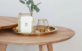 Masă stejar masiv Cafea Oscar Rotundă - ⌀90cm