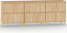 vidaXL Dulapuri, 3 buc, stejar sonoma, 60x35x70 cm, lemn prelucrat