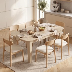HOMCOM Masă Ovală Extensibilă pentru Dining, 140-180 cm, Stejar | Aosom Romania