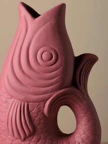 Vaza decorativa, roz, din ceramica, Fish