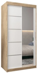 Dulap de haine 100 cm cu oglindă Verika 2 100 (stejar sonoma + alb). 1063763