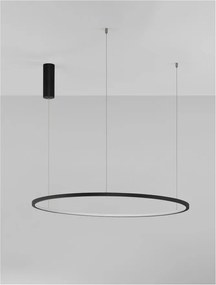 Lustra LED suspendata design modern circular TARQUIN D-80cm negru