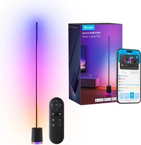Smart LED lampa pentru podea Govee Pro RGBICWW H6079, 170 cm, 48 W, 2100 lm, 6500 K, Wi-Fi, Bluetooth, Govee Home, Negru