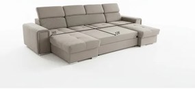 Colțar extensibil SALVADA, reversibil în formă de U, cu spațiu de depozitare, bej