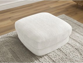 Taburet alb cu tapițerie din chenille Leonore – Bobochic Paris