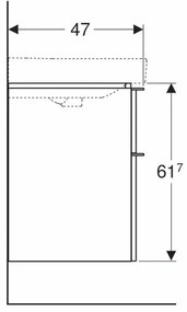 Dulap baza pentru lavoar suspendat Geberit Smyle Square nuc 2 sertare 74 cm