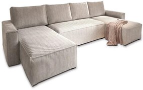 PROMOTIE Set canapea U SMART COSARO bej deschis 295x140 cm clasa II