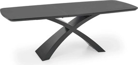 Masa extensibila SILVESTRO, gri inchis/negru, 180/220x89x75 cm