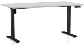 Masa inaltime reglabila OfficeTech B, 160 x 80 cm, bază neagră, gri deschis