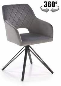 Scaun rotativ K535 velvet gri