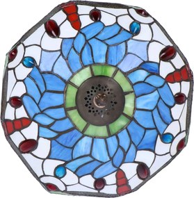 Lampa de masa Tiffany Blu h 45 cm, abajur 30 cm