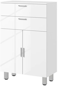 kleankin Dulap de baie, comodă de baie, 2 sertare, raft reglabil, lemn, Alb | Aosom Romania