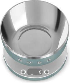 Cantar de bucatarie Smeg Collezione KSC01EGMWW, Pana la 5 kg/5 l, Functie TARA, Afisaj LED, Baza antiderapanta, Baterie incarcabila, Verde smarald