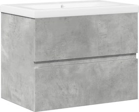 vidaXL Set mobilier de baie, 2 piese, gri beton, lemn compozit