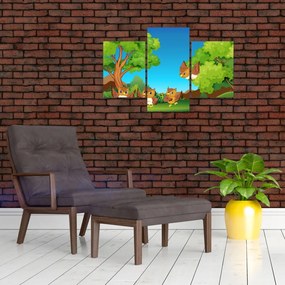 Tablou - Bufnițe vesele (90x60 cm)