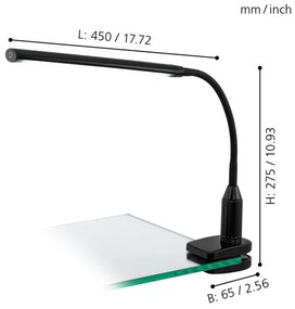 Eglo 96437 - LED Lampă cu clips LAROA LED/4,5W/230V negru