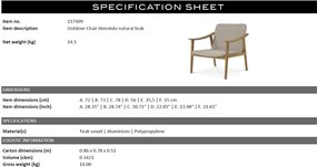 Fotoliu pentru exterior, design LUX, Honolulu